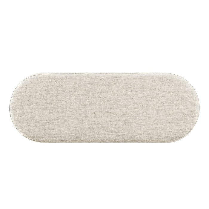 Montreal Oval Fabric Storage Ottoman - White