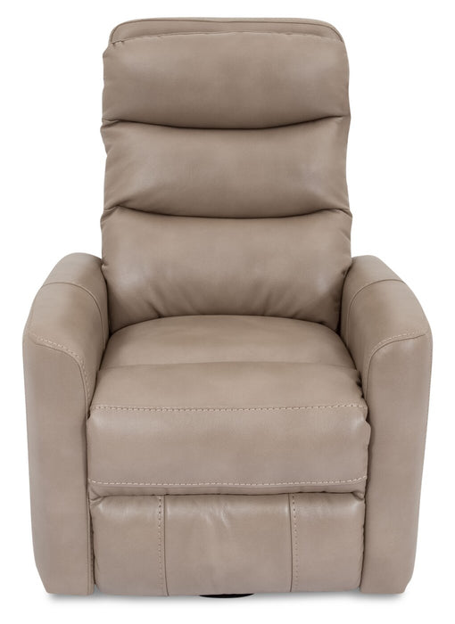 Cindy Crawford Home Quinn 31\" Leather-Look Fabric Swivel Rocker Power Reclining Chair - Taupe 