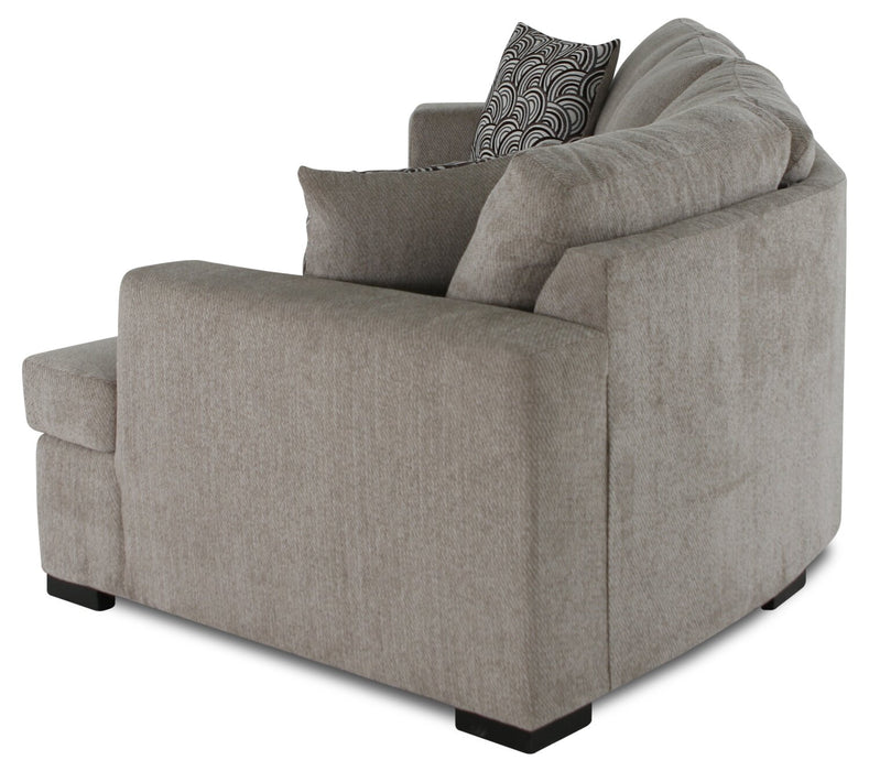 Legend 2-Piece Right-Facing Chenille Cuddler Sectional - Platinum 