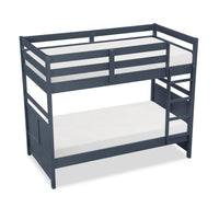Quinn Bunk Bed with Ladder & Guard Rail for Kids, Blue - Twin/Twin 