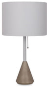 Kort & Co. Freya 24.5\" White & Wood Grain Metal Table Lamp