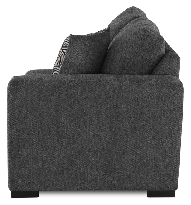 Legend 2-Piece Left-Facing Chenille Cuddler Sectional - Pepper