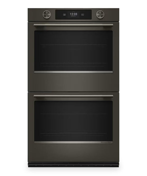 KitchenAid 30\" Smart Electric Double Wall Oven with Intelligent Cooking Camera- Black Ore - KOED930SBE
