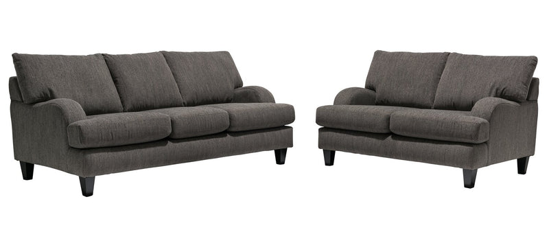 Nofia Chenille Loveseat - Charcoal 