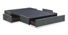Amos Charcoal Upholstered Storage Bed with Channel Headboard - King