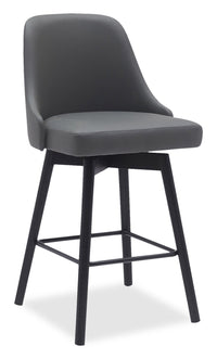 Nash Counter-Height Stool with Swivel Seat & Vegan Leather Fabric, 26.5