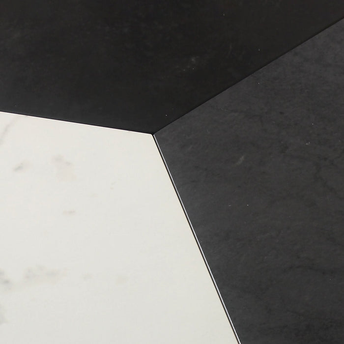Titan 25\" Modern Round End Table - White, Grey & Black 