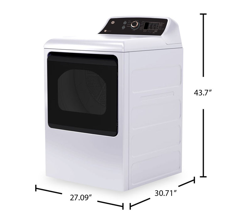 GE 7.4 Cu. Ft. Electric Dryer - White and Rose gold - GTD69EBPYWR