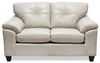Made in Canada Addison 63\" Leather-Look Fabric Loveseat with Removable Seat Cushions and Tufting - Beige 