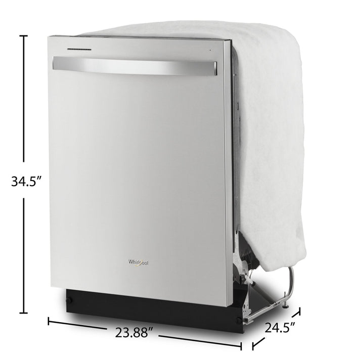 Whirlpool 24\" 55 dBA Built-In Top-Control Dishwasher - Fingerprint Resistant Stainless Steel - WDT54… 