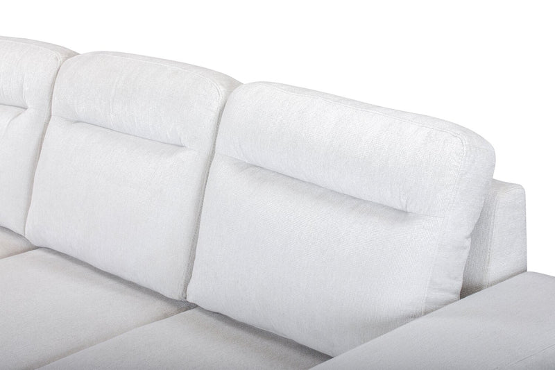 Primo Coast 3-Piece Left-Facing Ivory White Fabric Sleeper Sectional with Storage Chaise and Storage Armrest