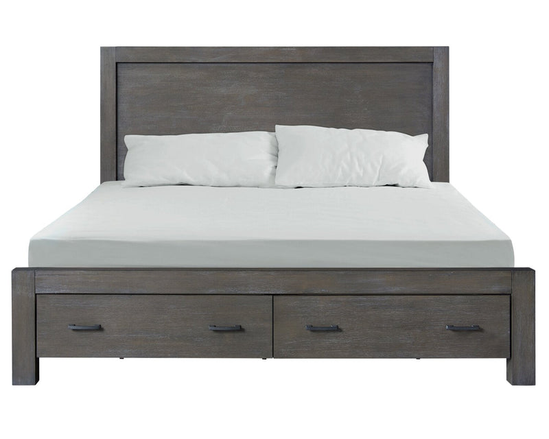 Koda 6pc Bedroom Set with Storage Bed, Dresser, Mirror & Nightstand, Wooden, Grey - King Size 