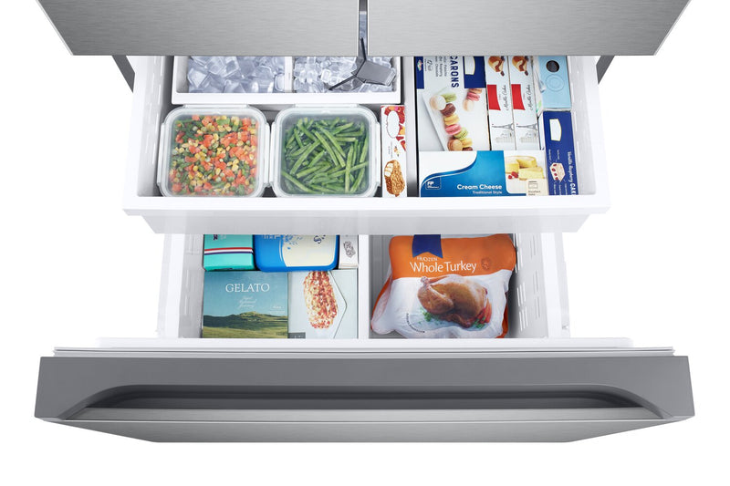 Samsung 33\" 24.5 Cu. Ft. French-Door with Dual Auto Ice Maker Refrigerator - Stainless Steel - RF25C… 