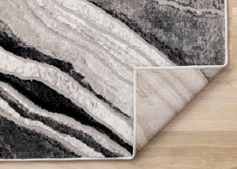 Plasma Black Grey Area Rug - 7'10\" x 10'6\"