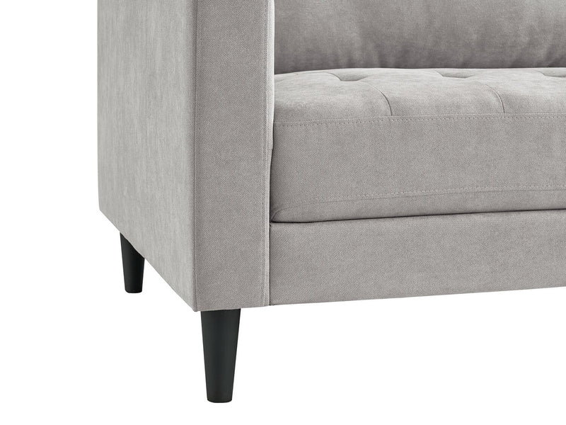 Metro 2-Piece Right-Facing Fabric Sectional with Chaise and Tufted Seat Cushions - Neutral