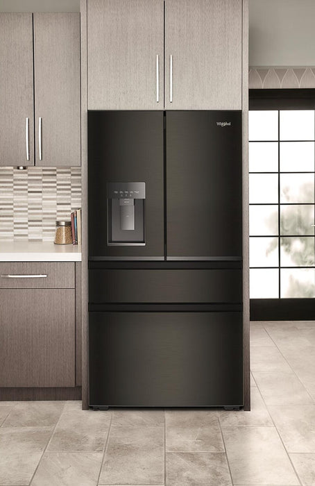 Whirlpool 36\" 22 Cu. Ft. True Counter Depth French Door Refrigerator – Black Stainless Steel - WRMC5036RV