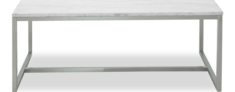 Sampson 46\" Modern Marble Coffee Table - White