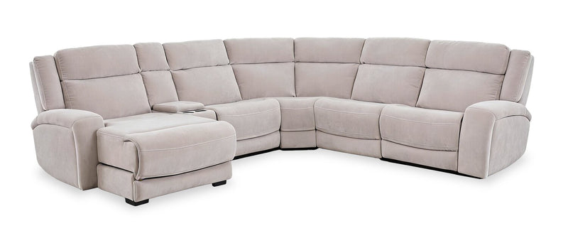 Legacy 6-Piece Left-Facing Power Reclining Sectional with 3D Immersive Sound and Shaq-o-pedic Comfort - Grey 
