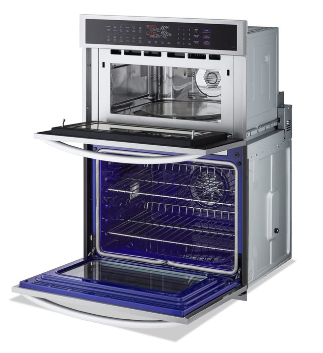 LG 30\" 6.4 Cu. Ft. Electric Combination Wall Oven with True Convection - Smudge Proof Stainless Stee… 