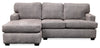 Made in Canada Luxe 2-Piece Left-Facing Fabric Sectional with Removable Cushions - Zaftig Dove Grey