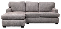 Made in Canada Luxe 2-Piece Left-Facing Fabric Sectional with Removable Cushions - Zaftig Dove Grey