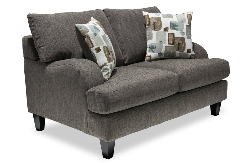 Nofia Chenille Loveseat - Charcoal 