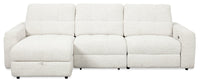 Scott Living Elevate Modular 3-Piece Left-Facing Chenille Fabric Power Reclining and Sliding Sectional - Beige 