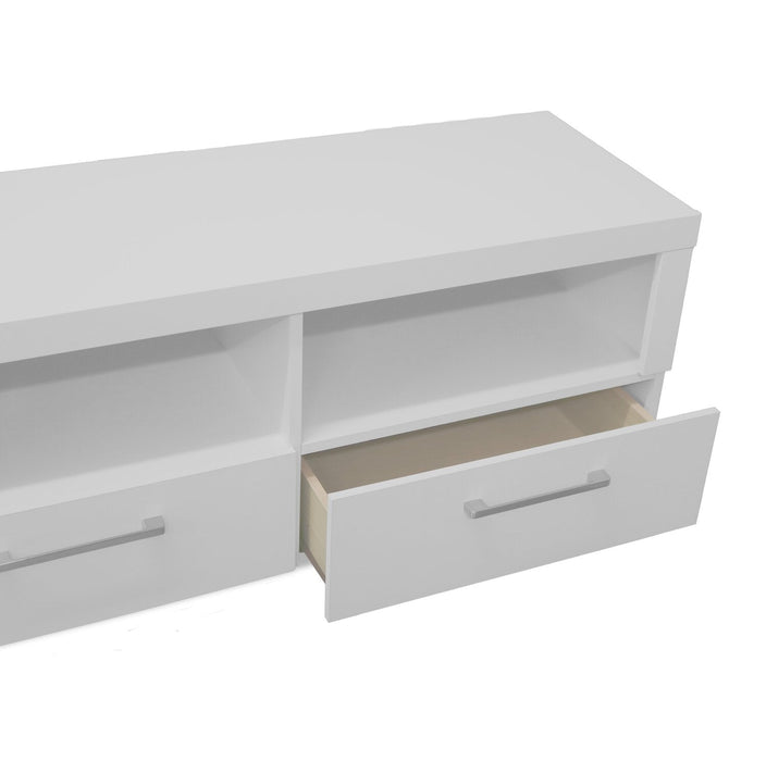 Rio 65\" Modern TV Stand with Storage and Cable Management for TVs up to 75\"- White