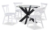 Remi 5-Piece Slatback Dining Package - White