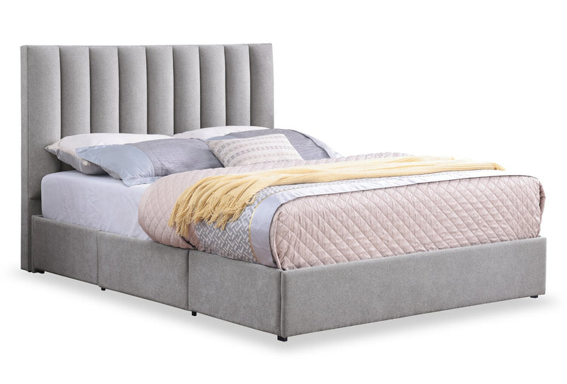 Amos Grey Channel Fabric Headboard - Queen