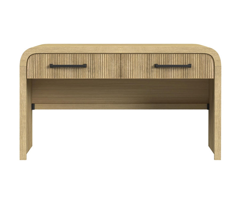 Lenore 59” Modern Sofa Table with Storage - Natural