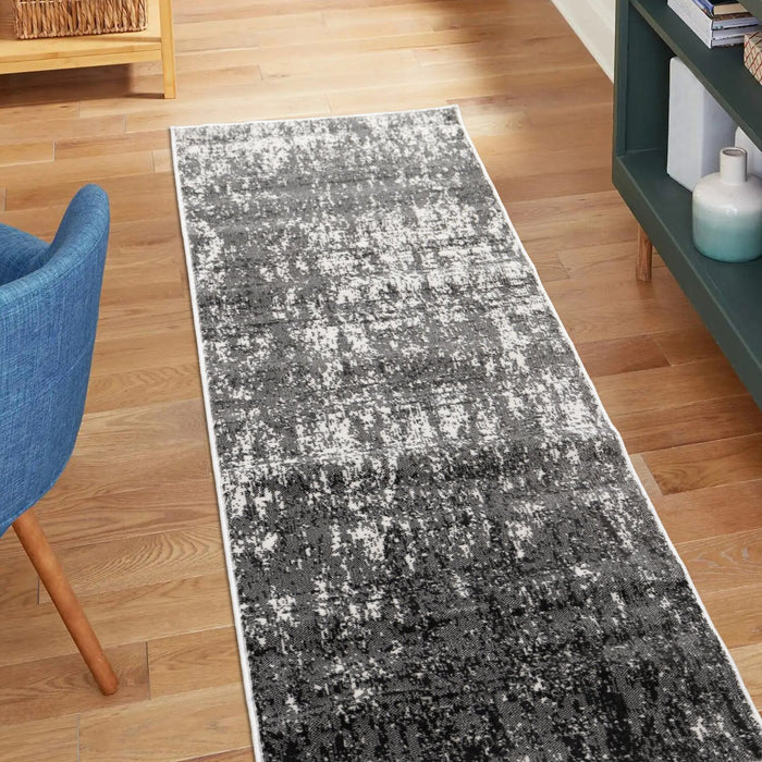 Fresh Washable Grey & White Distressed Rug - 2'0\" x 6'7\"