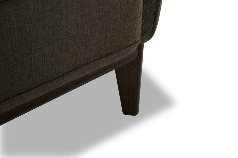 Cindy Crawford Home Gena 78.7\" Linen-Look Fabric Condo Size Sofa with Removable Back Cushions - Charcoal Grey 