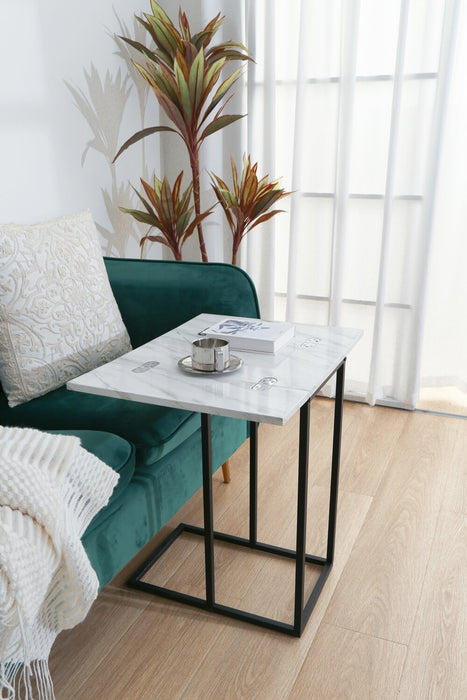 Pia Foldable Chairside Table - White