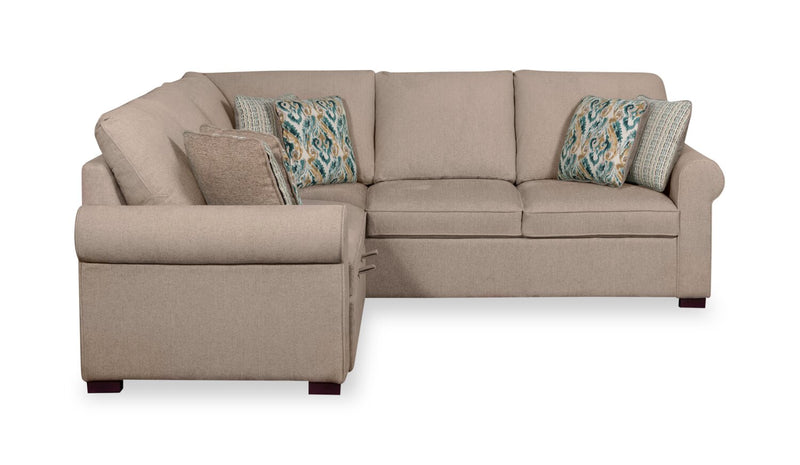 Scott Living Haven 3-Piece Left-Facing Taupe Chenille Fabric Sleeper Sectional