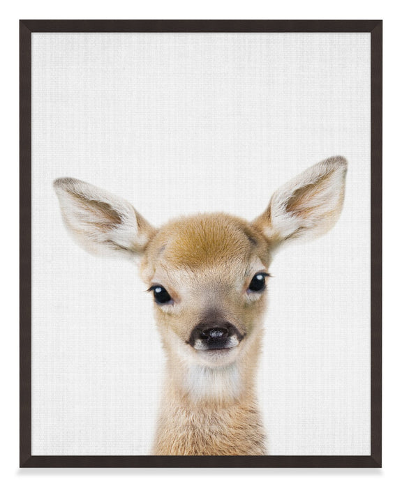 Baby Dear Framed Artwork with a Stucco Finish – 17\" x 21\"
