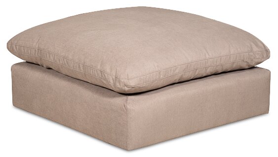Eclipse 5-Piece Linen-Look Fabric Modular Sectional with Ottoman - Slate