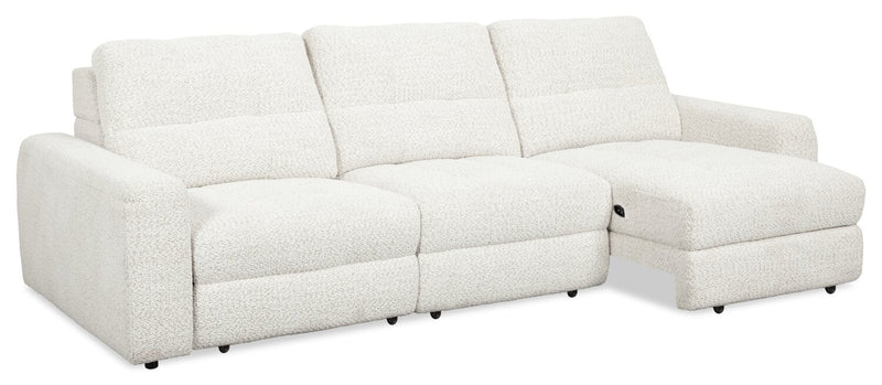 Scott Living Elevate Modular 115\" Chenille Fabric Sofa with Power Sliding - Beige 