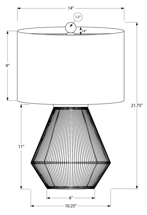 22\" Boho Brown Rope Table Lamp