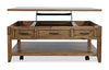 Nathan 47.25\" Rustic Lift Top Coffee Table with Storage and Casters - Light Brown