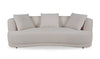 Moon 91\" Fabric Curved Sofa with Accent Pillows - Wooly Almond White 