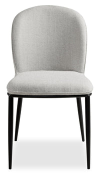 Ace Dining Chair with Linen-Look Fabric, Metal - Grey 