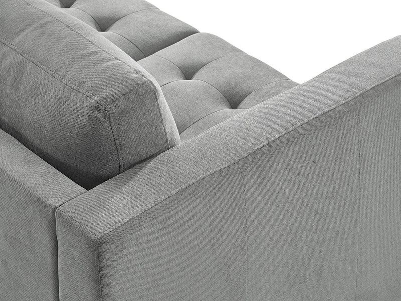 Metro 57\" Fabric Loveseat with Tufted Seat Cushions and Reversible Back Cushions - Grey