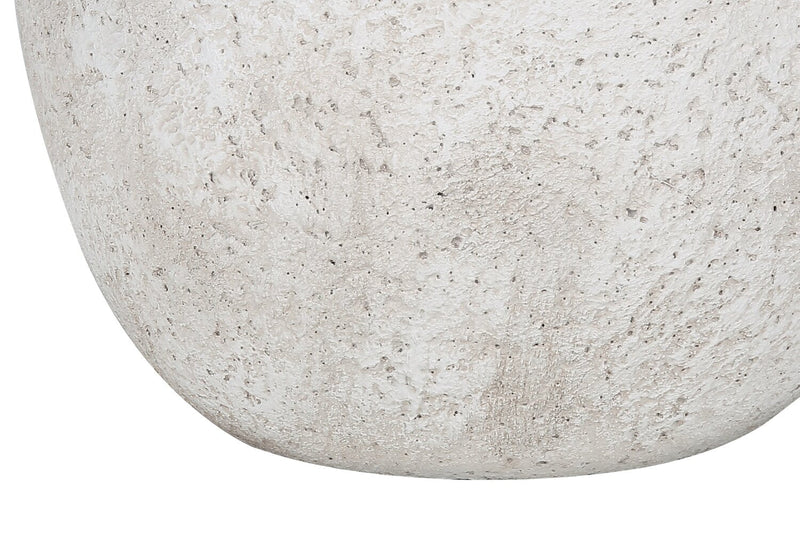 20\" Cream Textured Concrete Table Lamp with Ivory Shade
