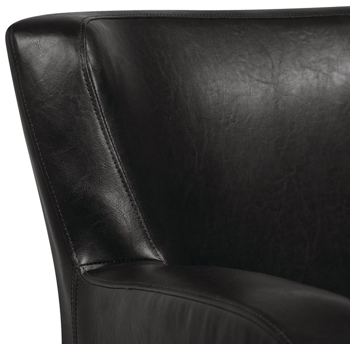 Zello Faux Leather Accent Chair - Black