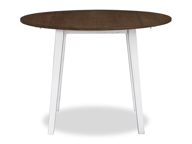 Bryn 3pc Dining Package with 42\" Drop-Leaf Table & 2 Chairs, Fabric -Two-Tone White & Brown