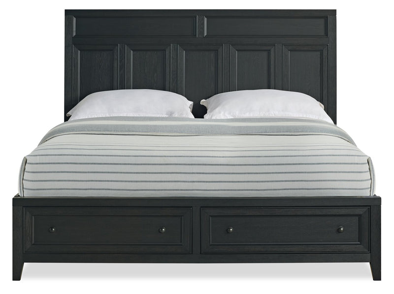 Casa King Storage Panel Bed - Black 