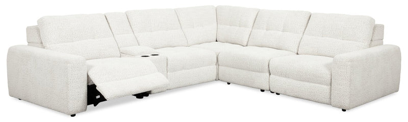 Scott Living Elevate Modular 6-Piece Right-Facing Chenille Fabric Sectional with Power Reclining - Beige 