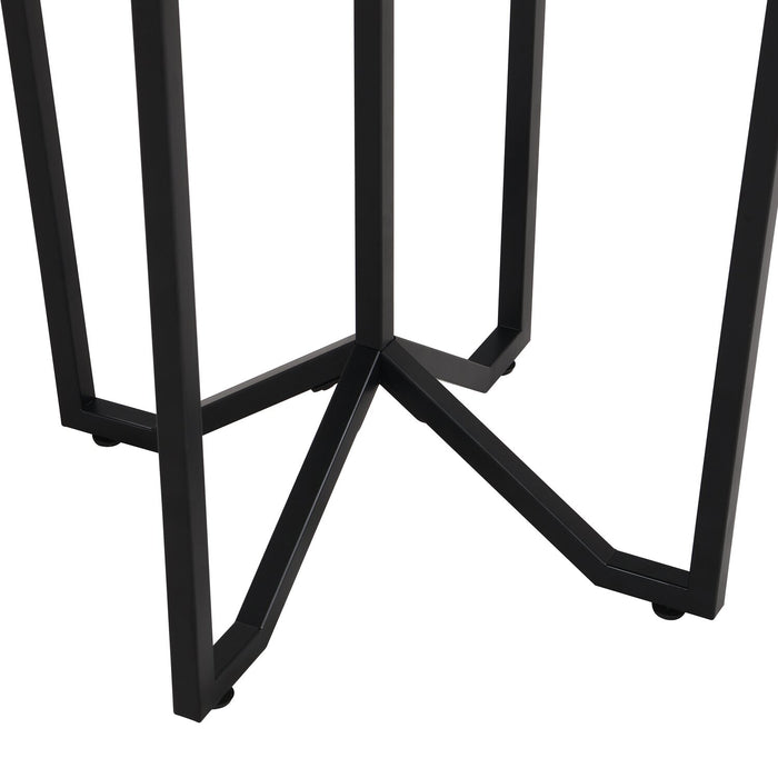 Xander Round Glass End Table - Black