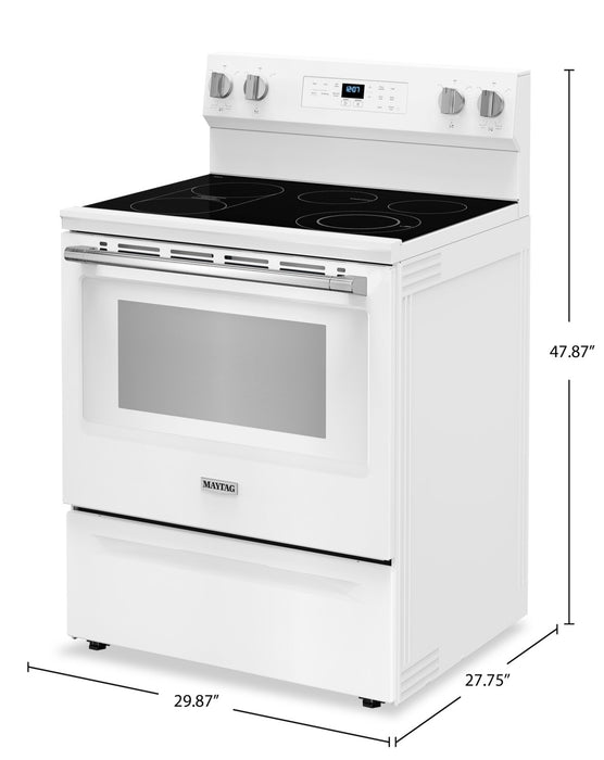 Maytag 30\" 5.3 Cu. Ft. Electric Range with No Preheat Air Fry - White - YMFES6030RW